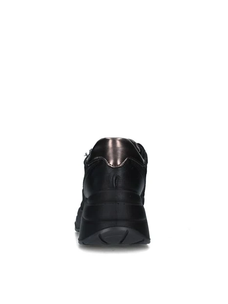 SNEAKERS PLATFORM IN PELLE DONNA NERO