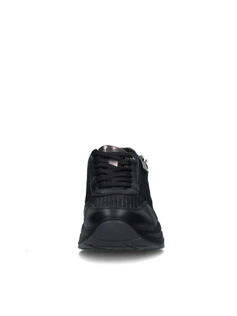 SNEAKERS PLATFORM IN PELLE DONNA NERO