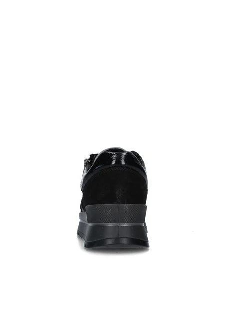 SNEAKERS PLATFORM IN CAMOSCIO DONNA NERO