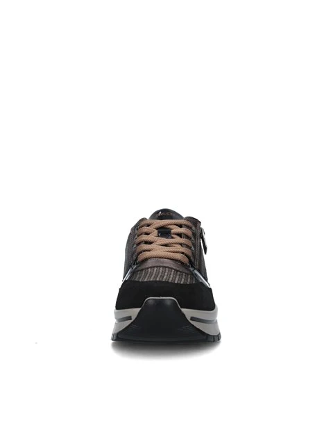 SNEAKERS PLATFORM SCAMOSCIATE DONNA NERO