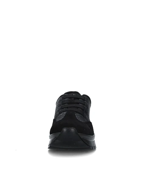 SNEAKERS PLATFORM IN VERA PELLE DONNA NERO