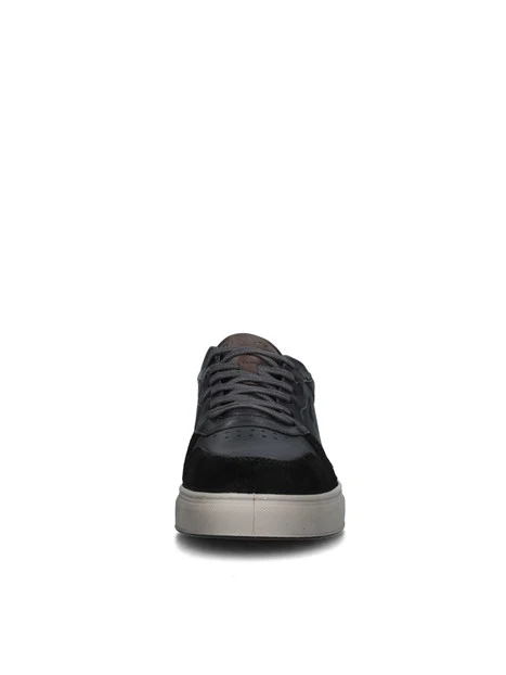 SNEAKERS BASSE IN PELLE E CAMOSCIO UOMO GRIGIO