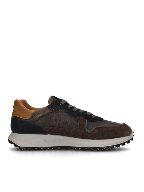 SNEAKERS PLATFORM IN CAMOSCIO BICOLORE UOMO MARRONE