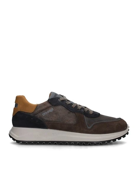 SNEAKERS PLATFORM IN CAMOSCIO BICOLORE UOMO MARRONE