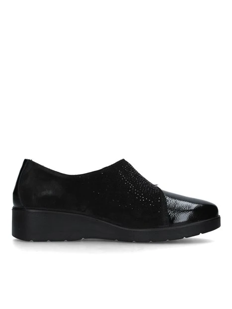 SNEAKERS SLIP ON CON BRILLANTINI SU STRAPPO DONNA NERO