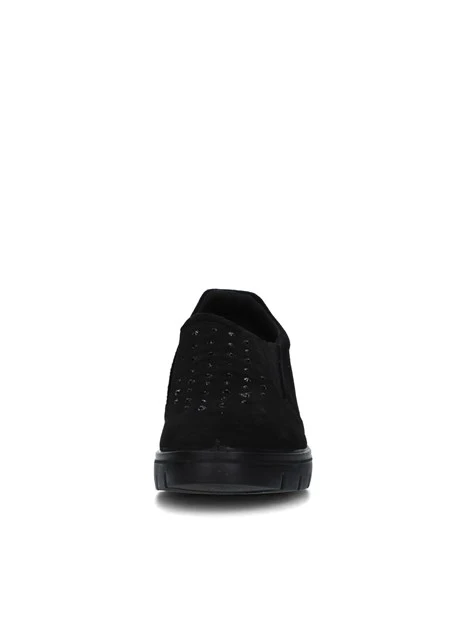 SNEAKERS SLIP ON CON BRILLANTINI DONNA NERO