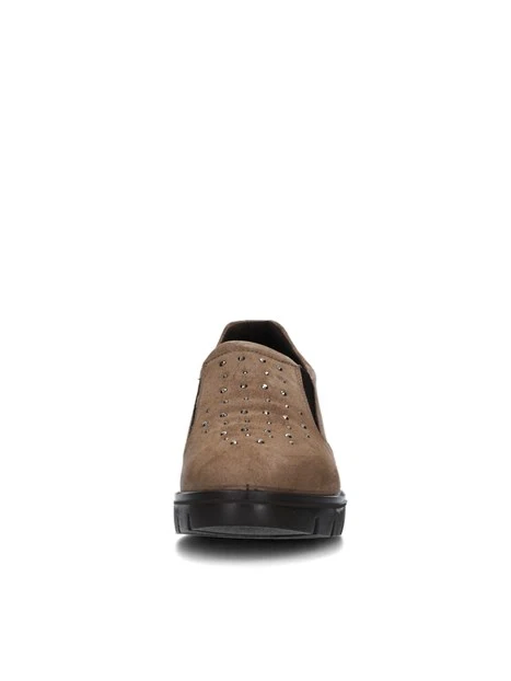 SNEAKERS SLIP ON CON BRILLANTINI DONNA BEIGE