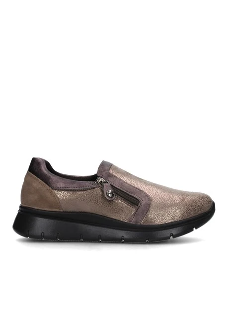 SNEAKERS SLIP ON SCAMOSCIATE DONNA BEIGE