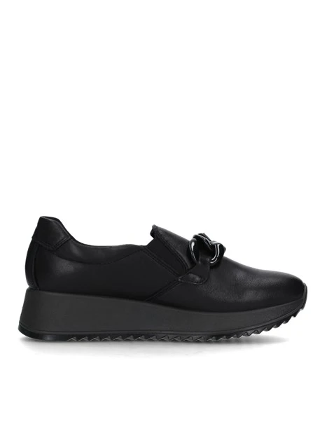 SNEAKERS SLIP ON CON MORSETTO IN PELLE DONNA NERO