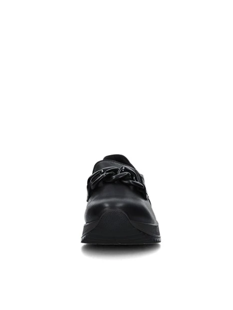 SNEAKERS SLIP ON CON MORSETTO IN PELLE DONNA NERO