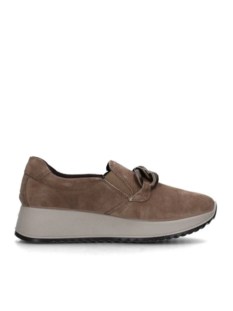 SNEAKERS SLIP ON IN CAMOSCIO CON MORSETTO DONNA BEIGE