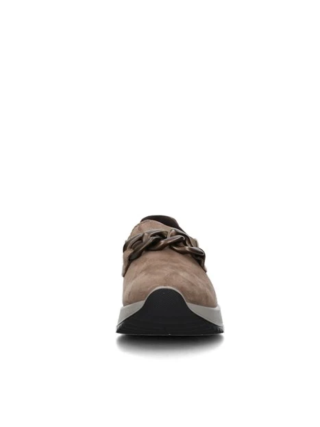 SNEAKERS SLIP ON IN CAMOSCIO CON MORSETTO DONNA BEIGE