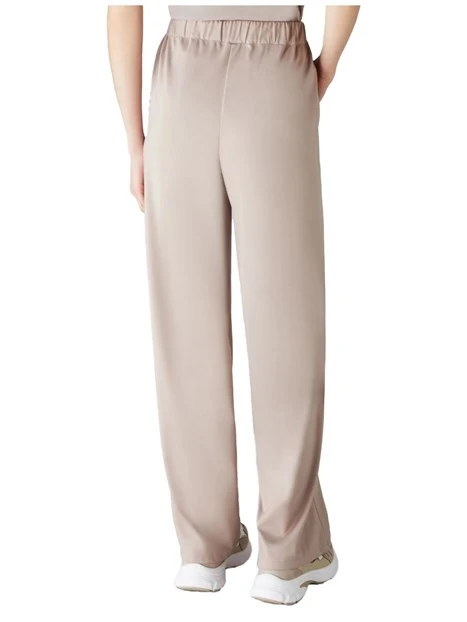 PANTALONI PALAZZO IN TESSUTO TECNICO DONNA BEIGE