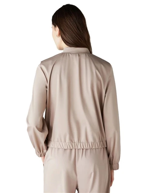 GIACCA CORTA CON ZIP IN TESSUTO TECNICO DONNA BEIGE