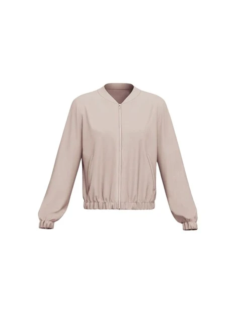 GIACCA CORTA CON ZIP IN TESSUTO TECNICO DONNA BEIGE