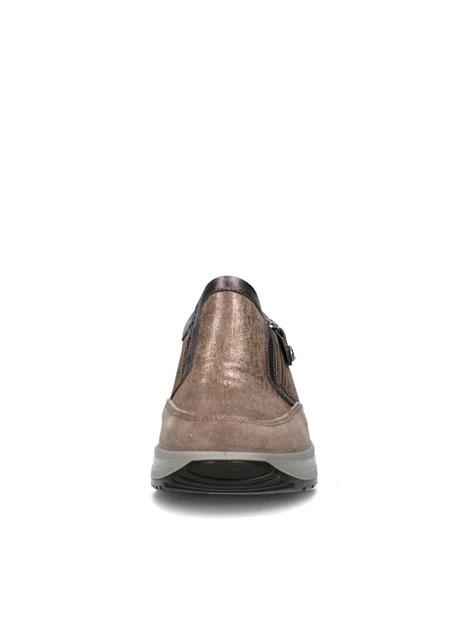 SNEAKERS SLIP ON CON CERNIERA DONNA BEIGE