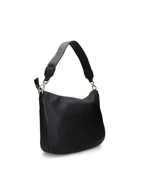 BORSA A SPALLA RE CON BORCHIE DONNA NERO