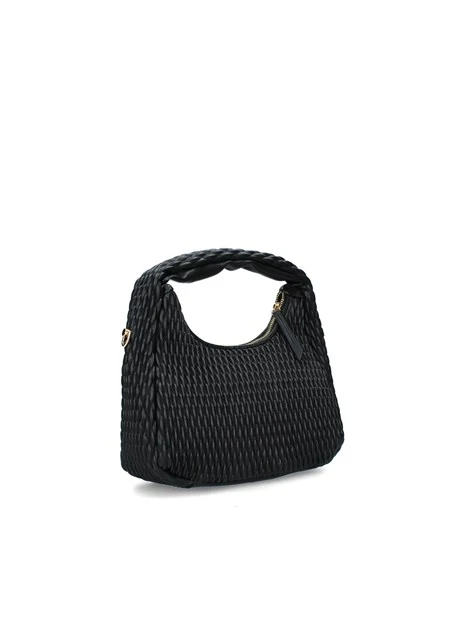 BORSA A SPALLA FREQUENCY RE PLISSETTATA DONNA NERO