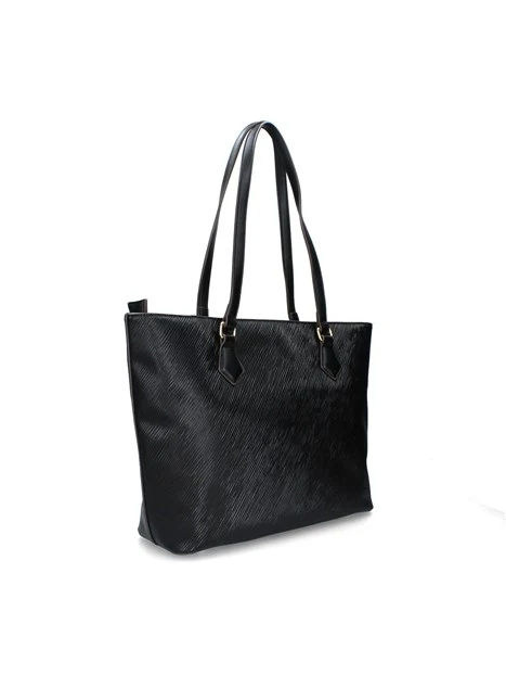 BORSA A SPALLA POSILLIPO CON LOGO DONNA NERO