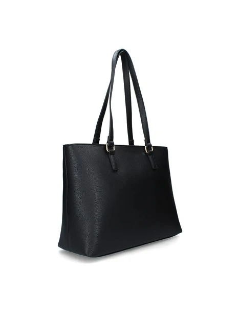 BORSA A SPALLA NEVER CON LOGO DONNA NERO