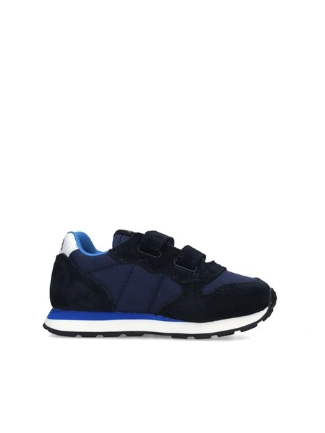 SNEAKERS BASSE TOM SOLID CON DOPPIO STRAPPO BAMBINO BLU