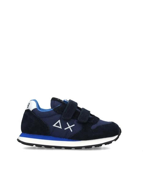 SNEAKERS BASSE TOM SOLID CON DOPPIO STRAPPO BAMBINO BLU