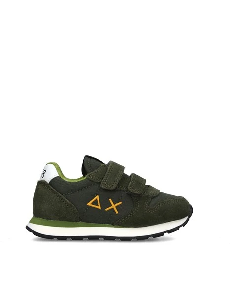 SNEAKERS BASSE TOM SOLID CON DOPPIO STRAPPO BAMBINO VERDE