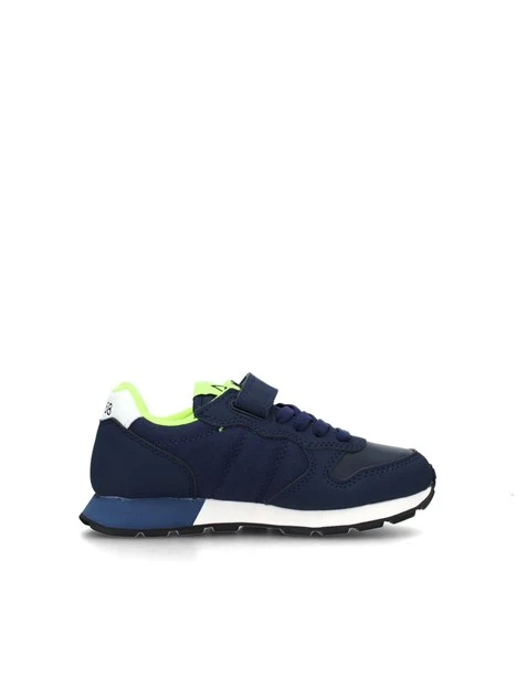 SNEAKERS BASSE JAKI FLUO CON UNO STRAPPO BAMBINO BLU