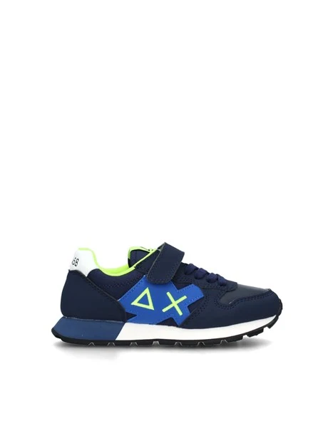 SNEAKERS BASSE JAKI FLUO CON UNO STRAPPO BAMBINO BLU