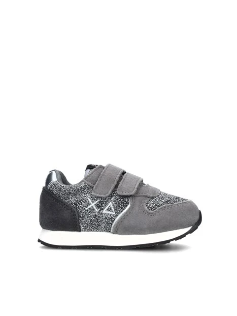 SNEAKERS BASSE  ALLY GLITTER BAMBINA GRIGIO