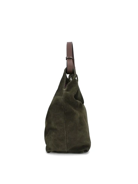 BORSA A SPALLA IN CAMOSCIO DONNA VERDE