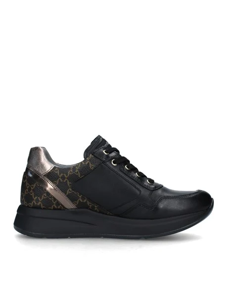 SNEAKERS PLATFORM CON DETTAGLI LOGATI DONNA NERO