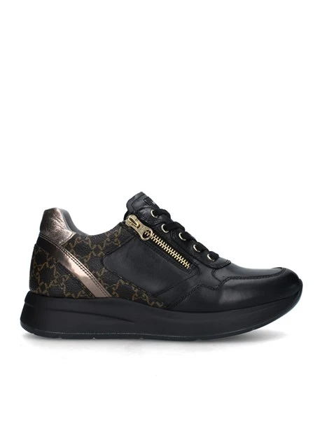 SNEAKERS PLATFORM CON DETTAGLI LOGATI DONNA NERO