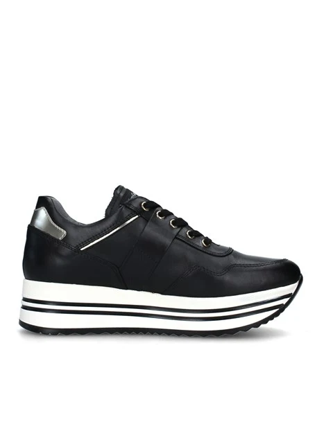 SNEAKERS PLATFORM CON PLACCHETTA DONNA NERO