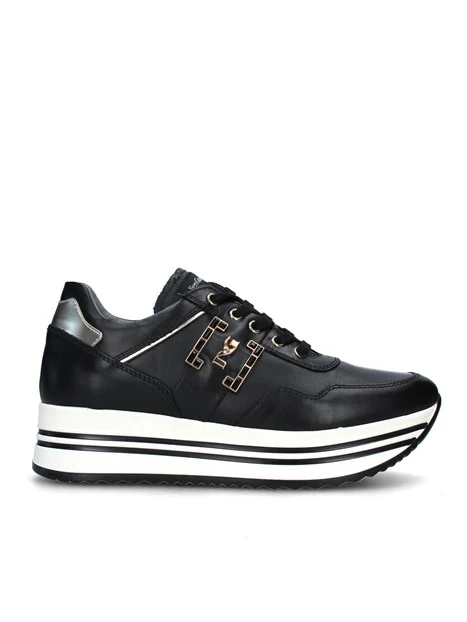 SNEAKERS PLATFORM CON PLACCHETTA DONNA NERO