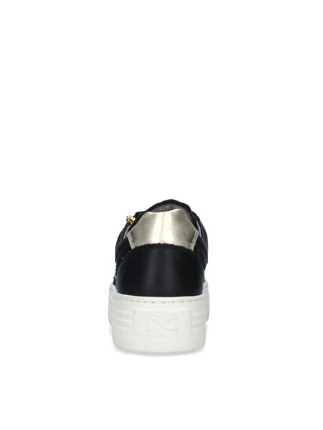 SNEAKERS PLATFORM CON GLITTER DONNA NERO