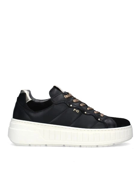 SNEAKERS PLATFORM CON IMPUNTURE DONNA NERO