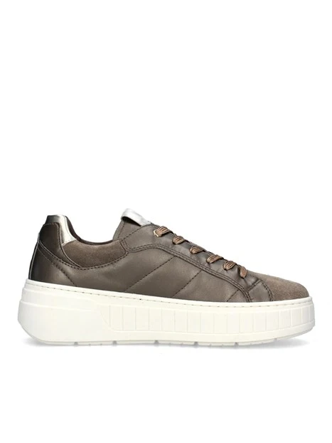 SNEAKERS PLATFORM CON IMPUNTURE DONNA MARRONE