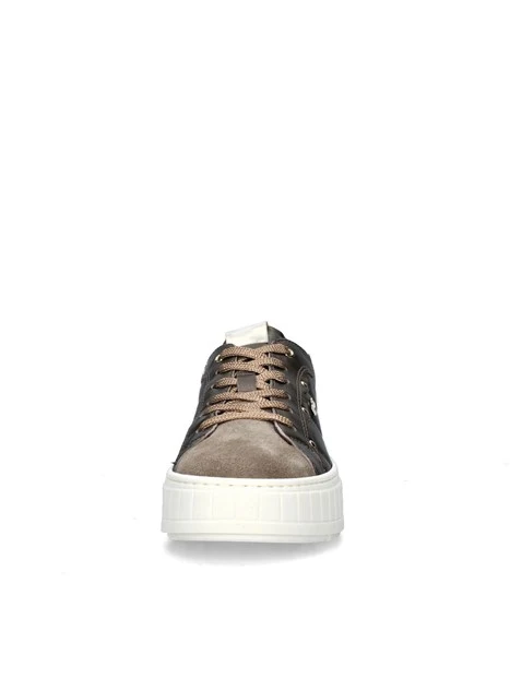 SNEAKERS PLATFORM CON IMPUNTURE DONNA MARRONE