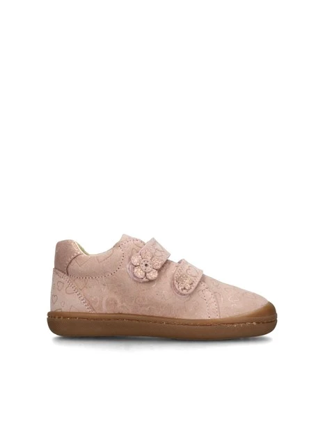 SNEAKERS BASSE CON STRAPPI E FANTASIA A CUORI BAMBINA ROSA