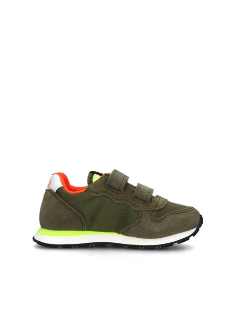 SNEAKERS BASSE TOM FLUO CON STRAPPI BAMBINO VERDE MILITARE