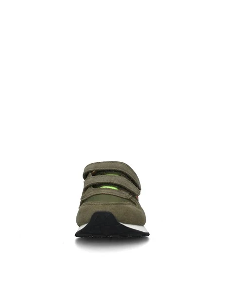 SNEAKERS BASSE TOM FLUO CON STRAPPI BAMBINO VERDE MILITARE