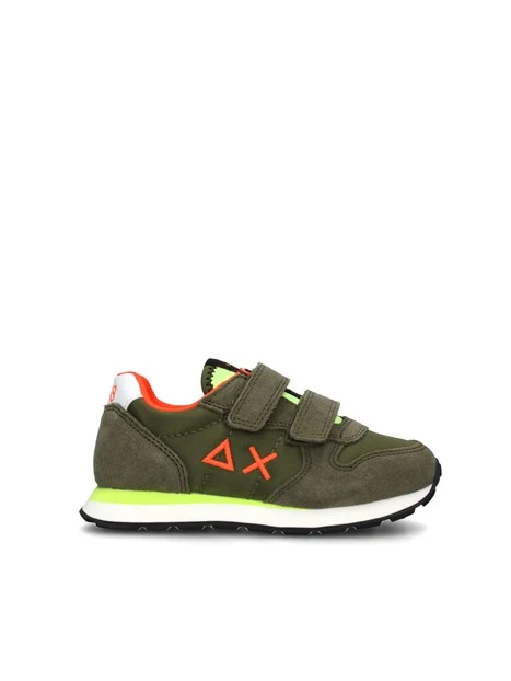 SNEAKERS BASSE TOM FLUO CON STRAPPI BAMBINO VERDE MILITARE