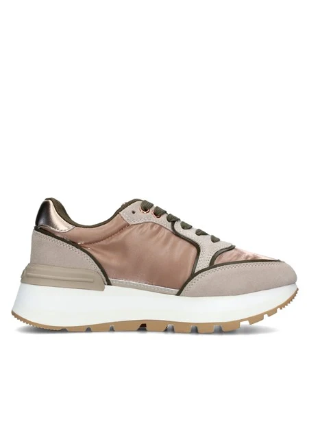 SNEAKERS PLATFORM BICOLORE DONNA BEIGE