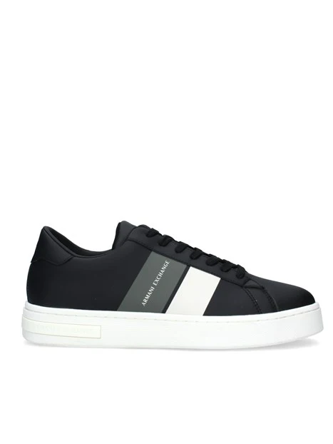 SNEAKERS BASSE CON BANDE LATERALI UOMO NERO