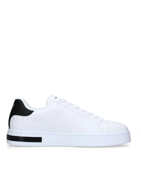 SNEAKERS BASSE INSERTI NERI LOGATE UOMO BIANCO