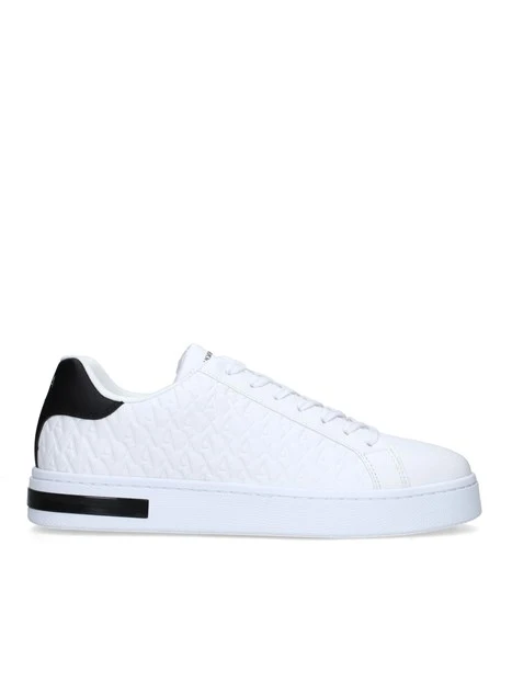 SNEAKERS BASSE INSERTI NERI LOGATE UOMO BIANCO