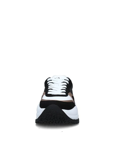 SNEAKERS PLATFORM MICROSUEDE MULTICOLORE DONNA BIANCO