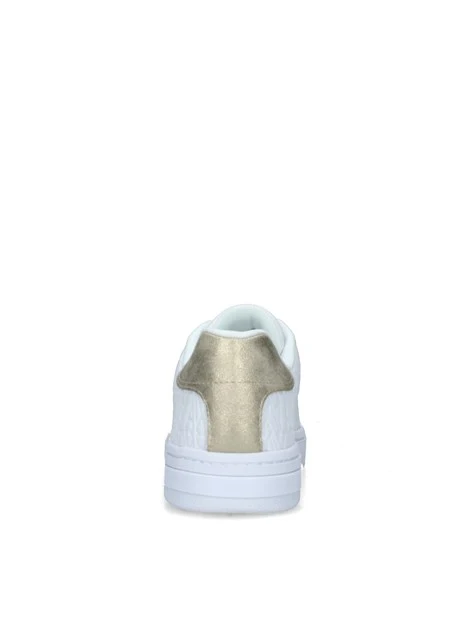 SNEAKERS BASSE CON TRAMA LOGO DONNA BIANCO ORO