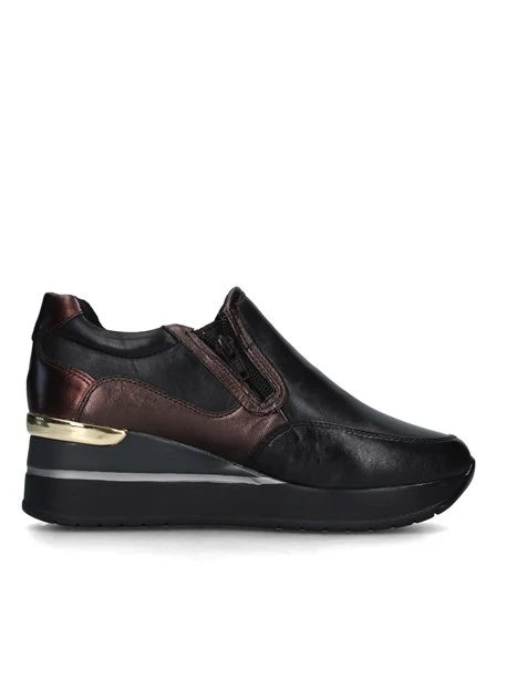 SNEAKERS SLIP ON BICOLORE CON ZEPPA DONNA NERO